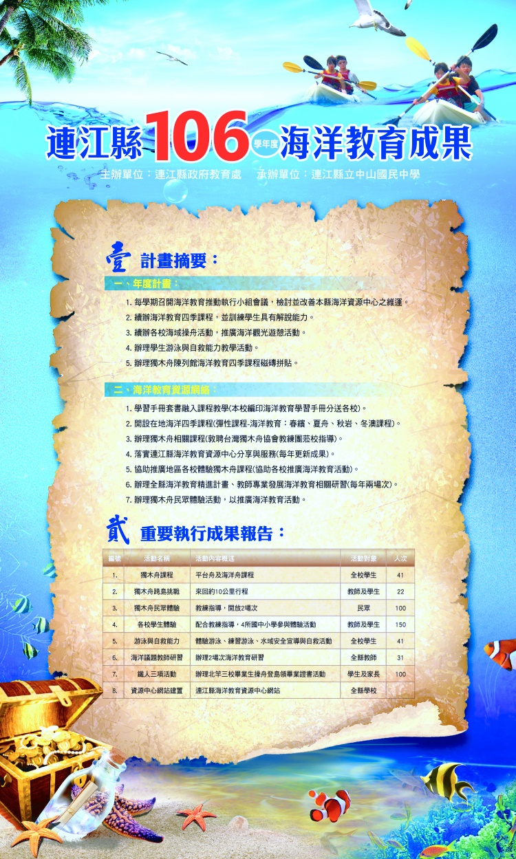		連江縣106學年度海洋教育成果   照片